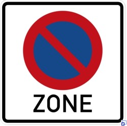 Muster eines Parkverbotschildes