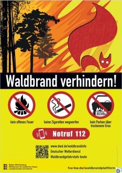 Komplettes Plakat zum Thema Waldbrand verhindern